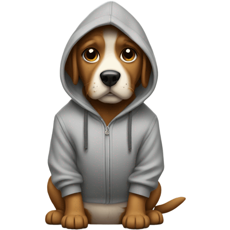 Dog wearing a hoodie emoji