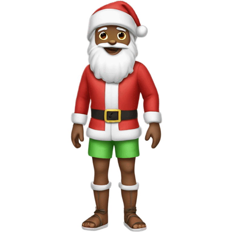 Santa with summer outfit emoji