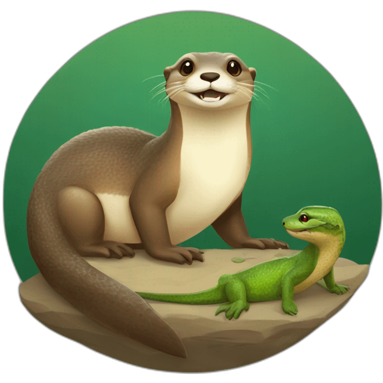 Loutre et lézard emoji