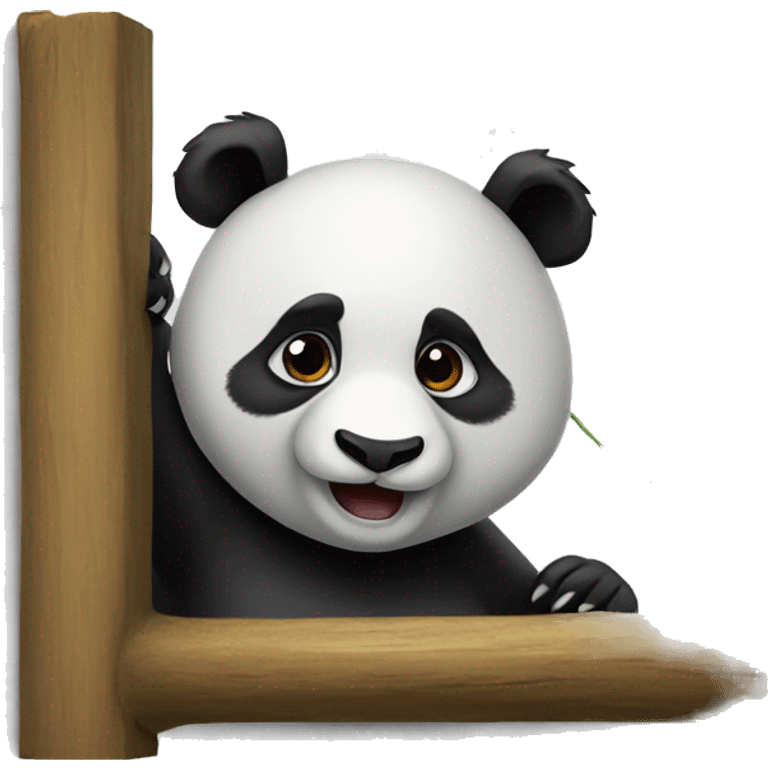 Panda looking into a corner emoji