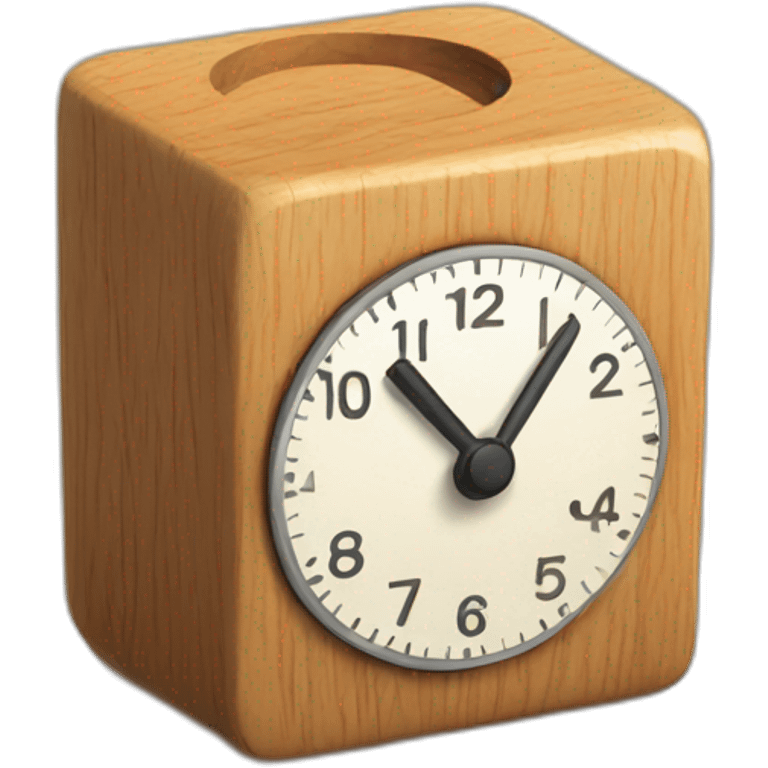 3d toon wooden timer emoji