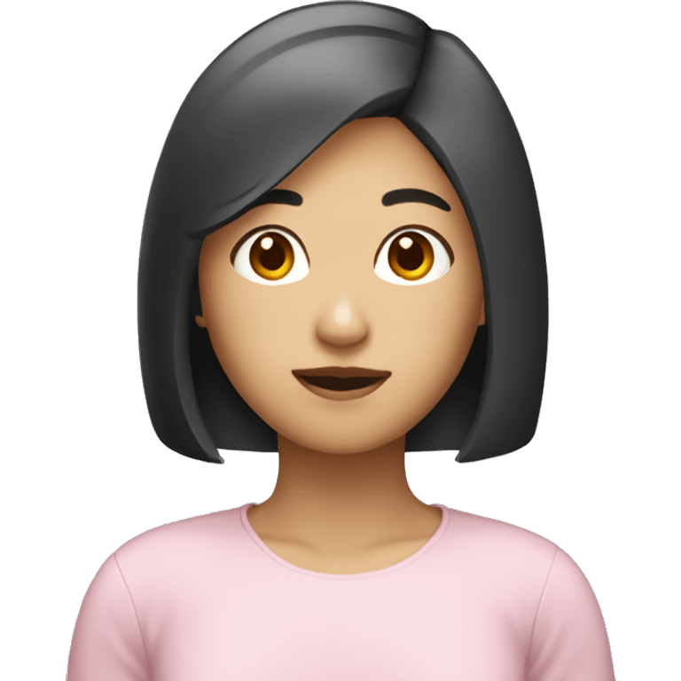 Asian girl with a bob emoji