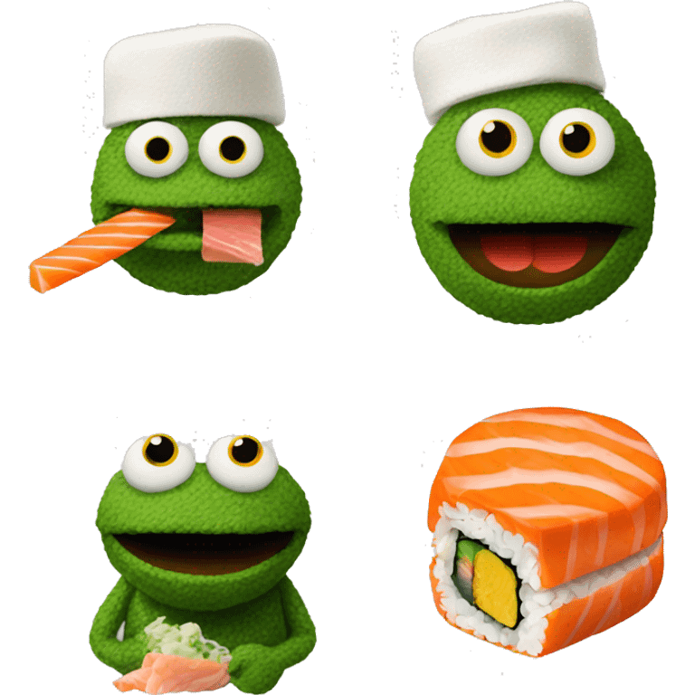 bert the muppet eating sushi emoji