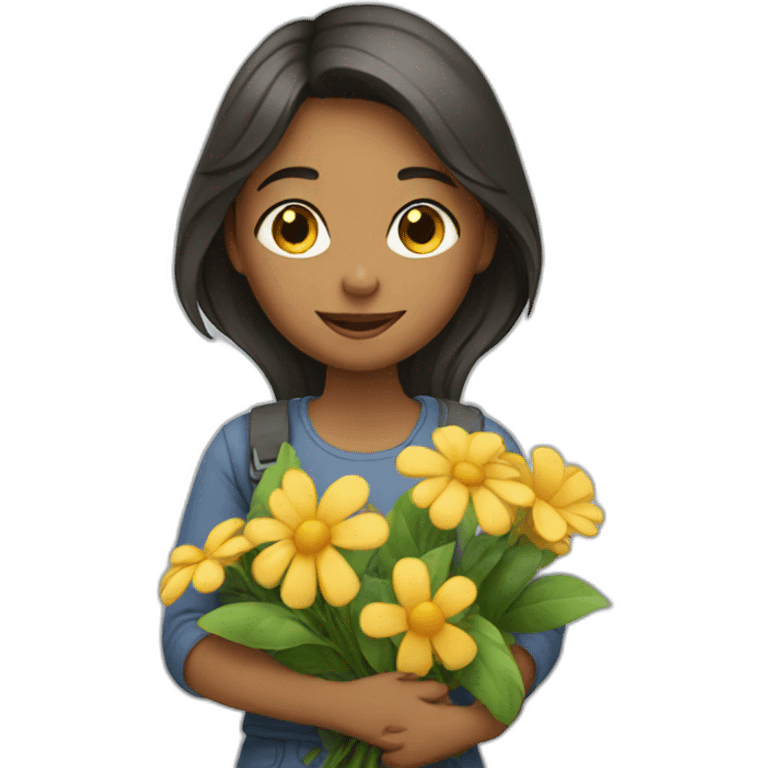 Girl work with flowers emoji