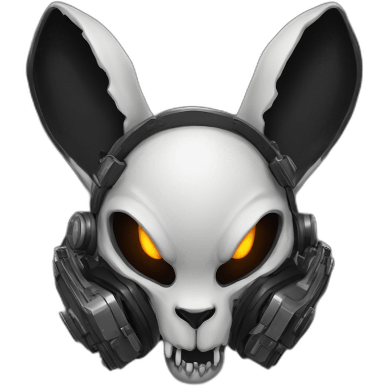 cyberpunk black rage rabbit skull emoji