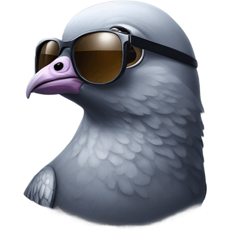 Pigeon with sunglasses  emoji