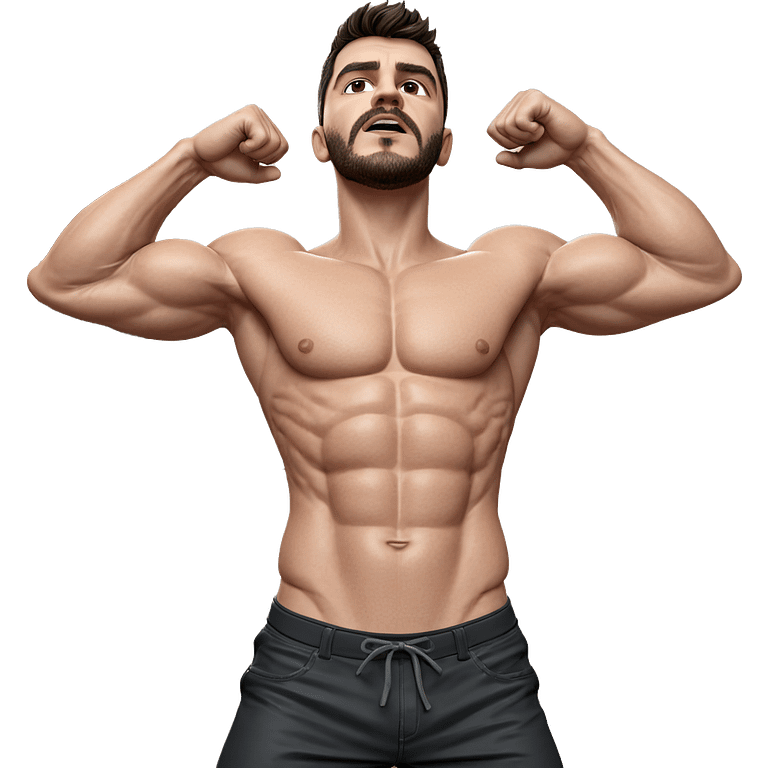 muscular male posing indoors emoji