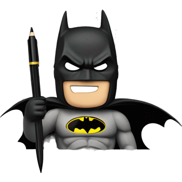 batman with a pen in his hand emoji