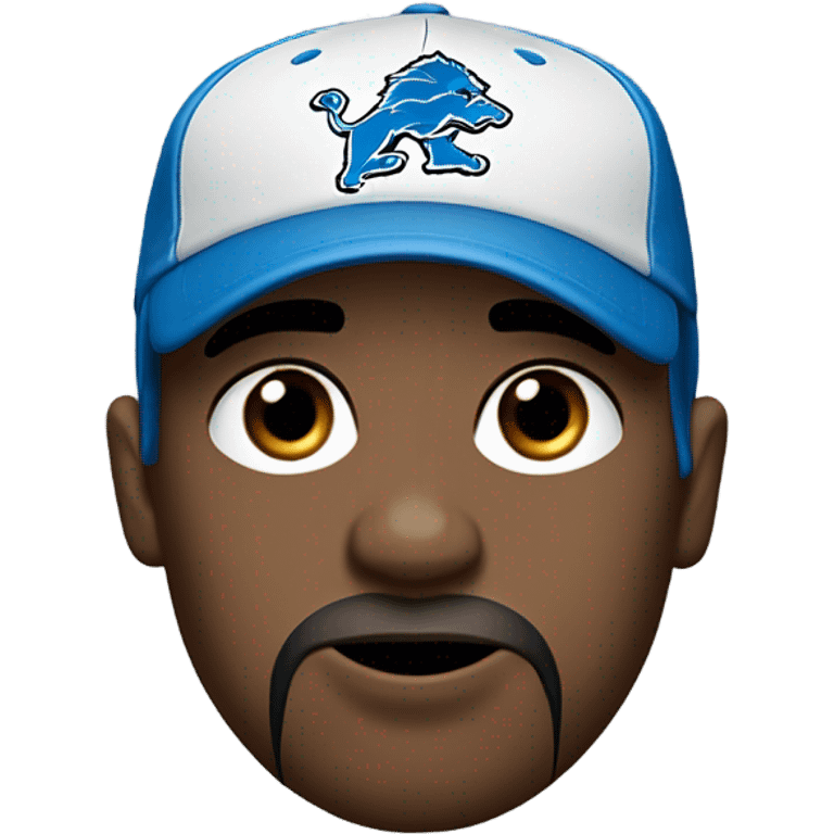 Sad detroit lions fan white with blue eyes emoji