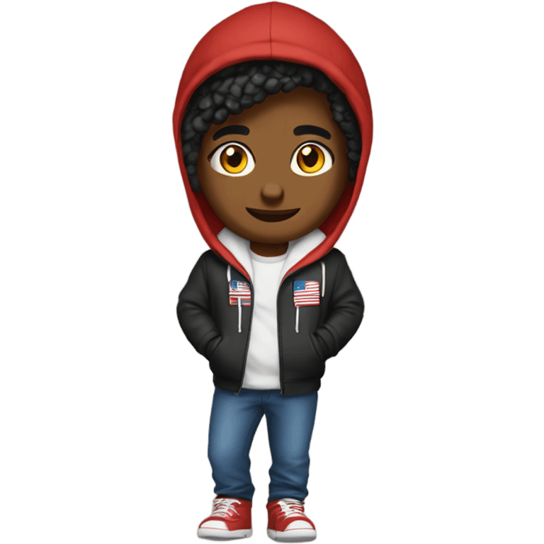 Me wearing American hoodie emoji