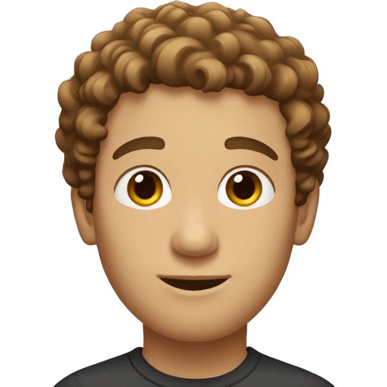 Guy with short brown curly hair emoji