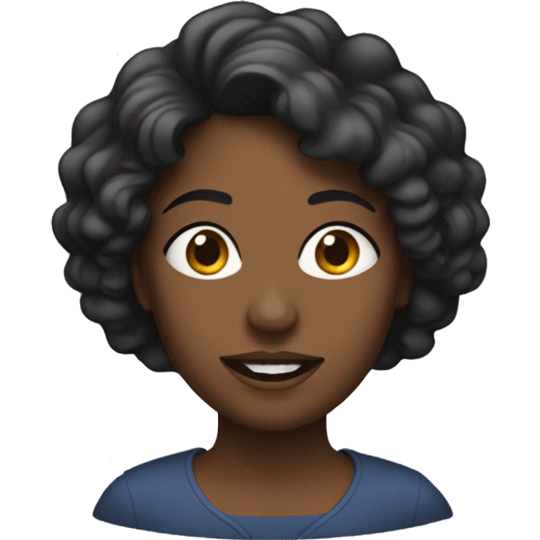 Mulher negra de trança grande emoji