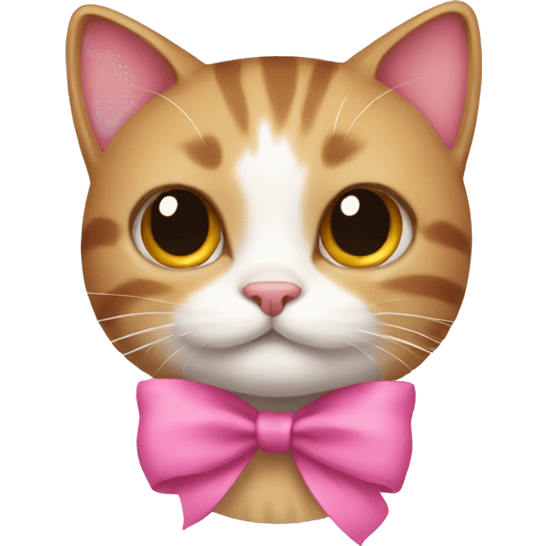 Cat with a pink bow emoji