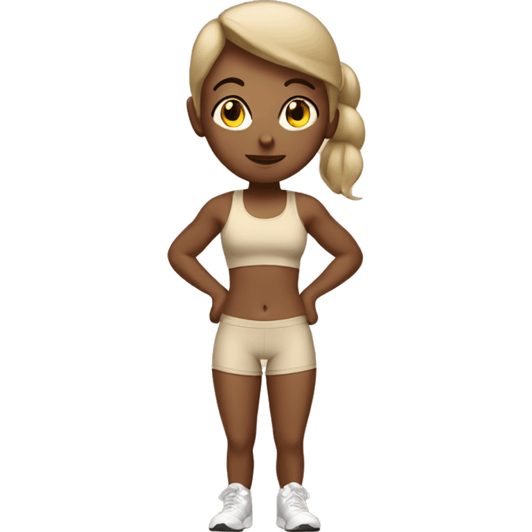 Fitness girl beige  emoji