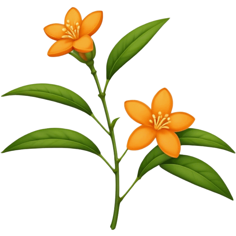 single Orange Jasmine, straight stem emoji