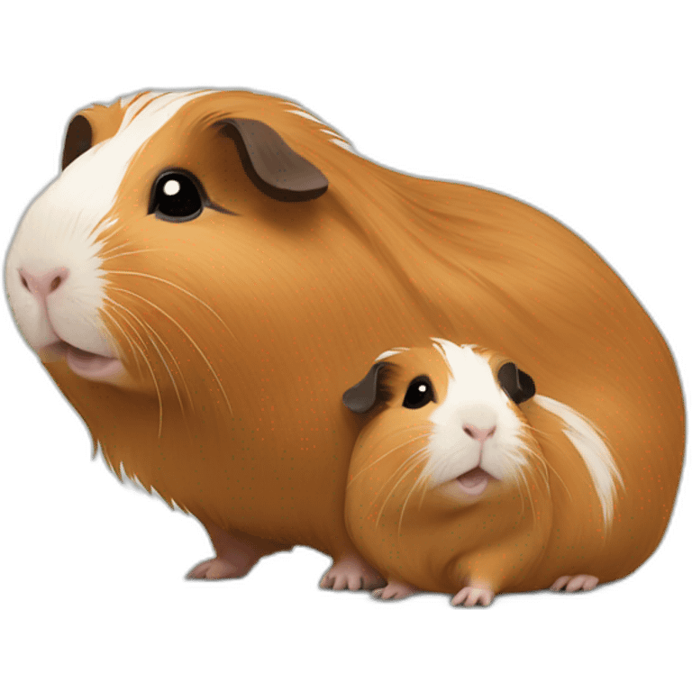 Guinea pig with his baby emoji