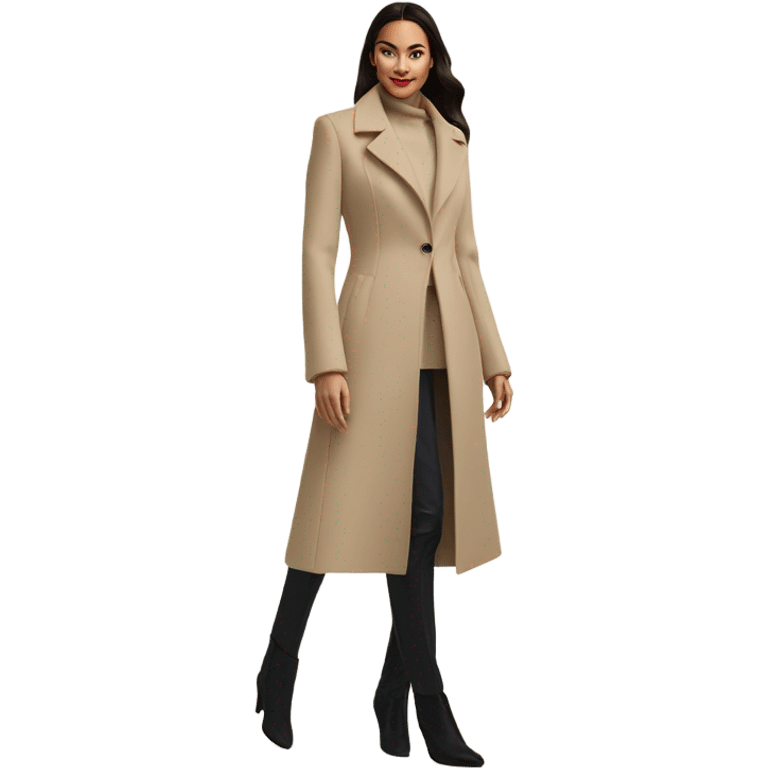 elegant beige coat  emoji