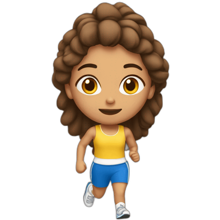 Chica pelo marrón Runner emoji