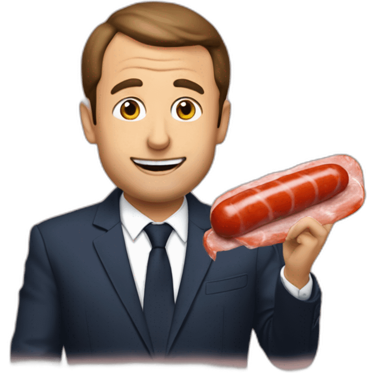 Macron qui mange une saucisse emoji