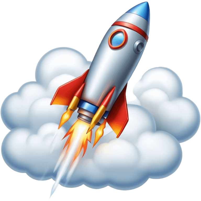 Rocket in clouds emoji