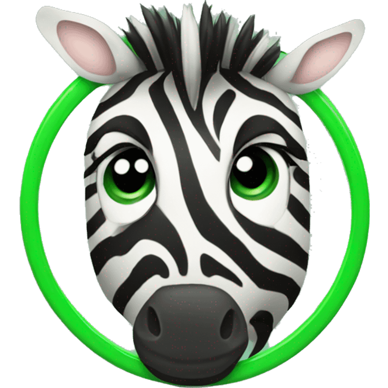 zebra with green circle with the letter "f" on it emoji