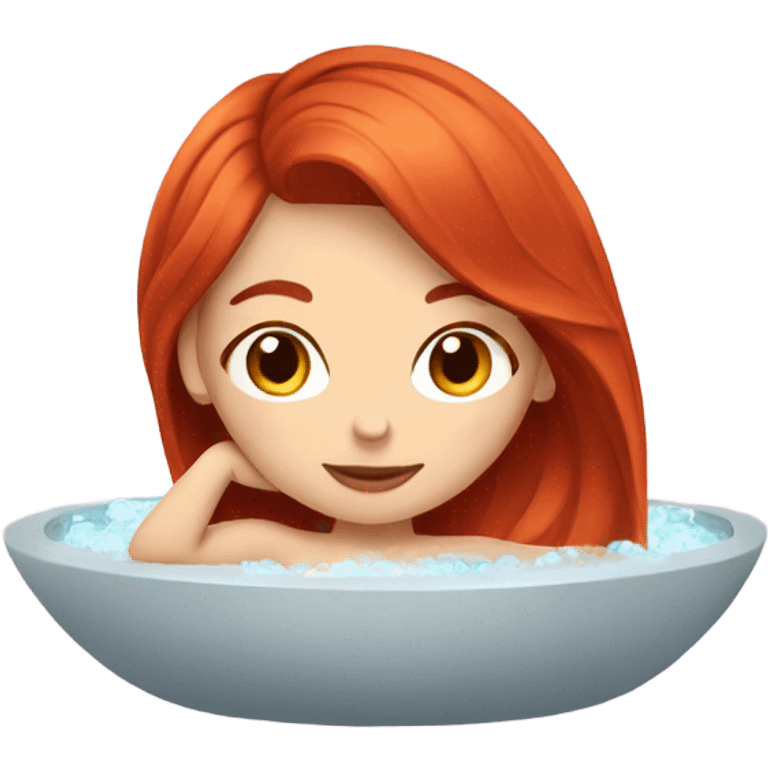 Red hair girl in spa relaxing  emoji