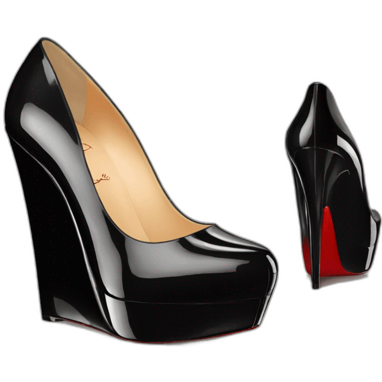 WEDGE heel LOUBOUTIN black PATENT emoji