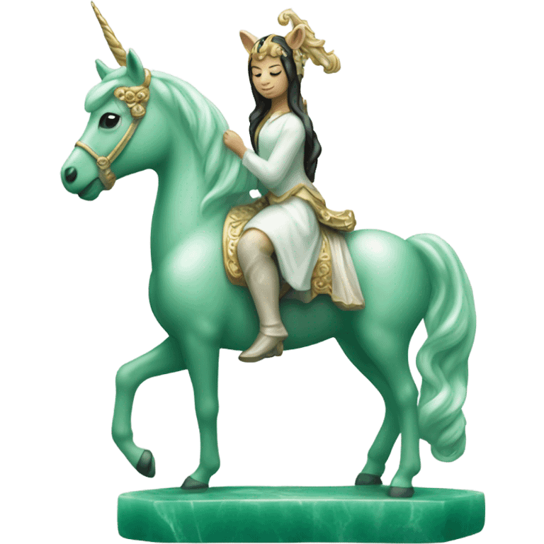 Jade on a unicorn emoji