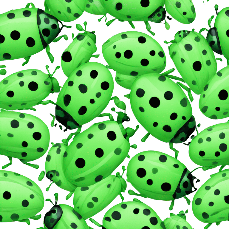 green ladybug with black spots emoji