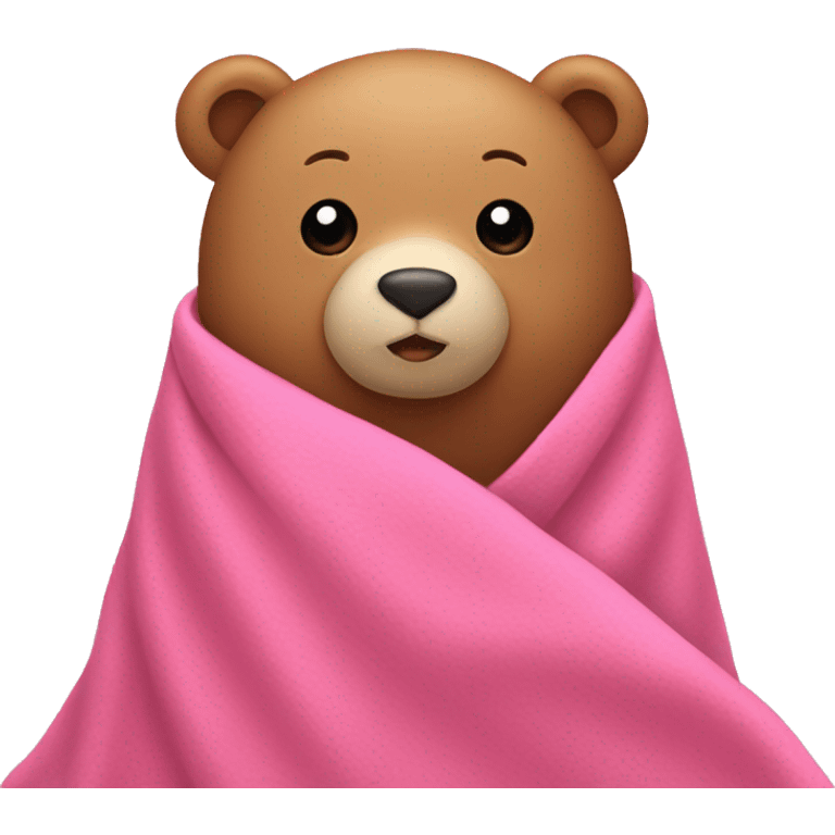 cute bear cover with a pink blanket emoji