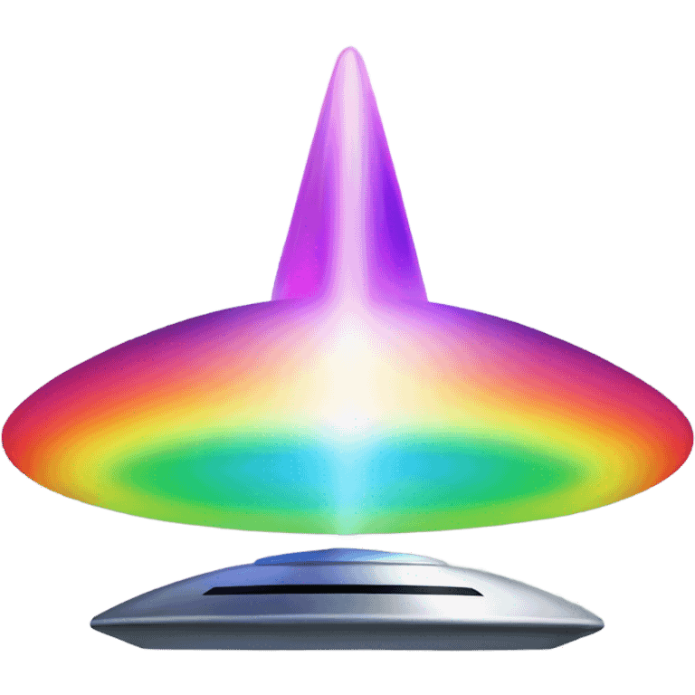 Ufo beaming a rainbow ray emoji