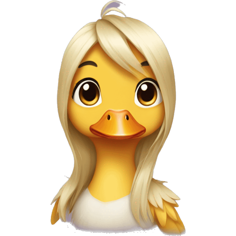 Female Duckling with hair emoji