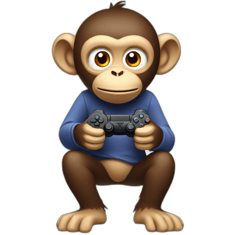 Monkey playing playstation emoji