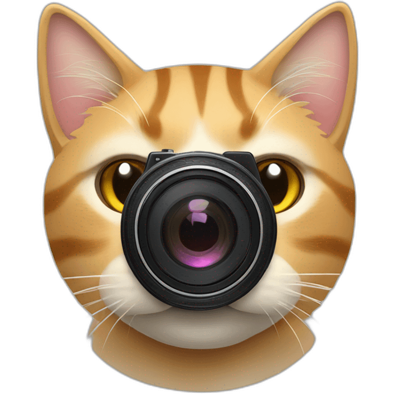 gato com camera fotografica emoji