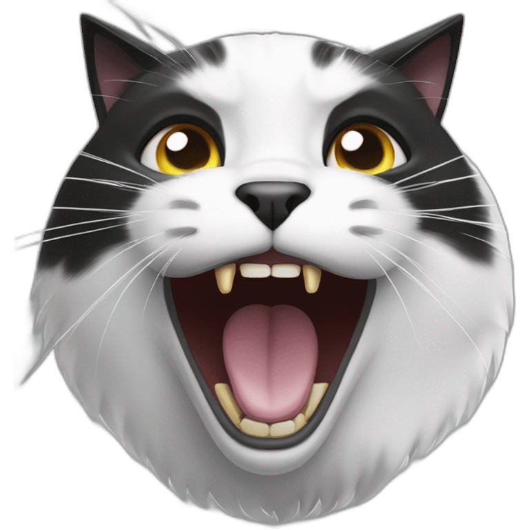 screaming-black-and-white-cat-black-forehead emoji