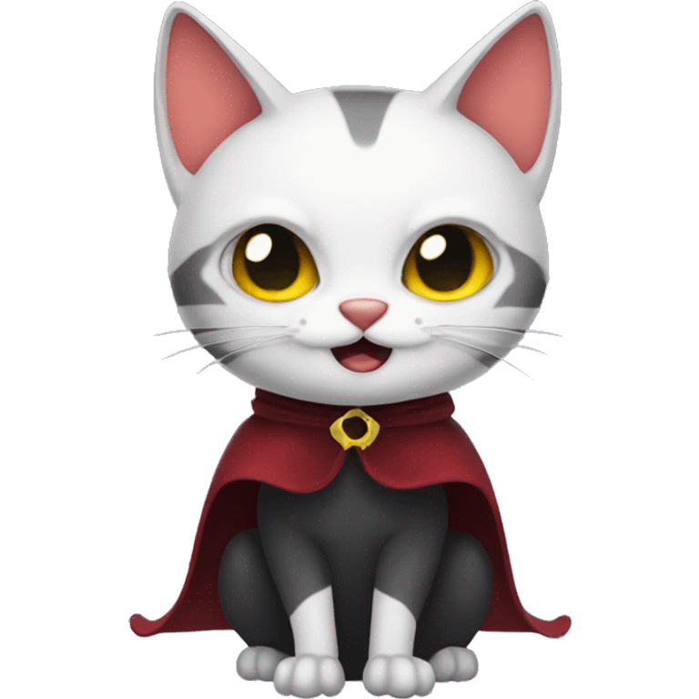 cat wearing vampire cape emoji