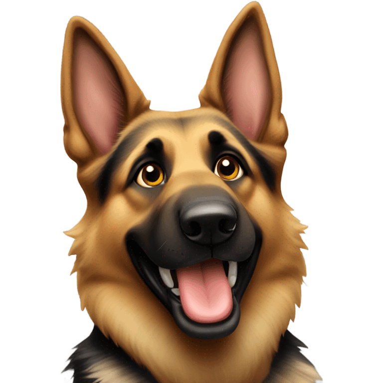 German Shepherd, happy emoji