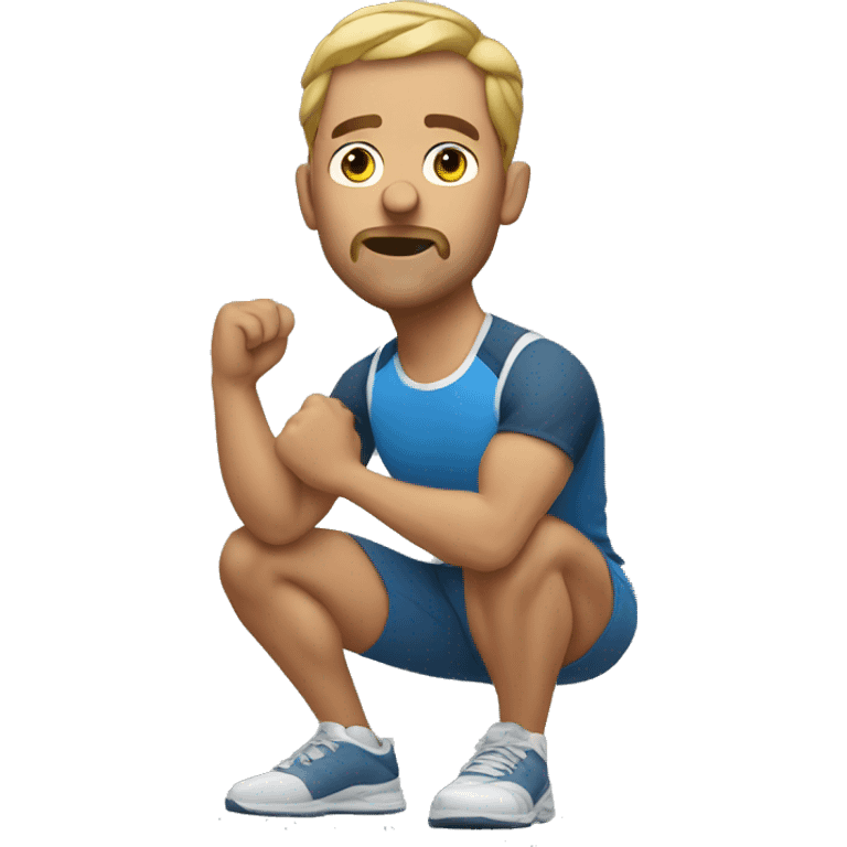 a man doing squat (sport) emoji