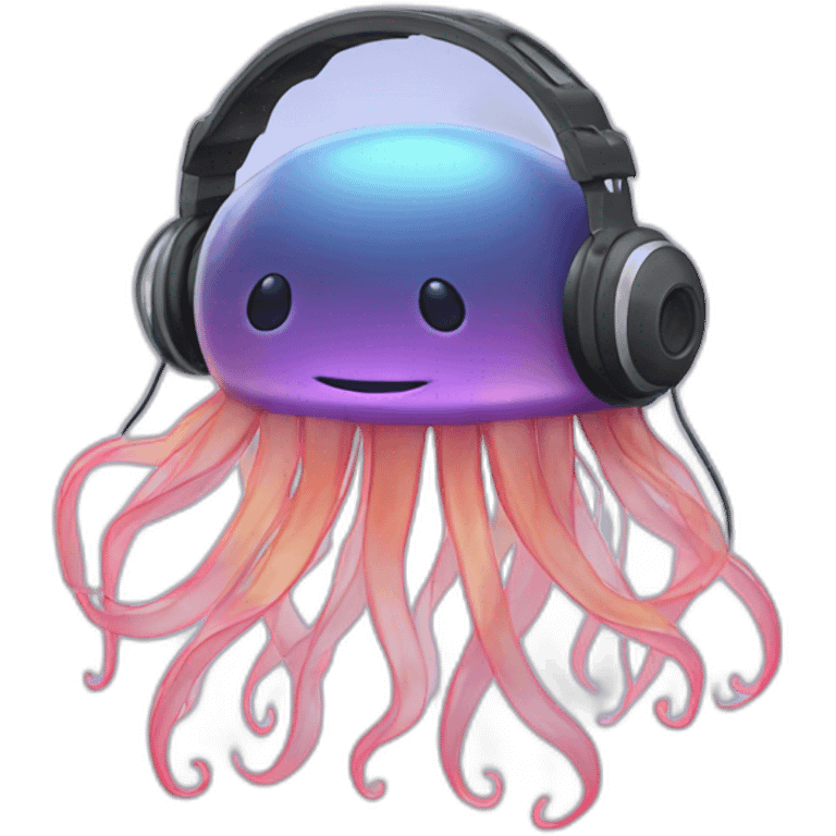 Moonlight jellyfish with headphones  emoji