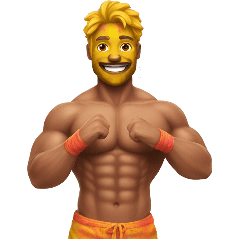 Happy holi muscles  emoji