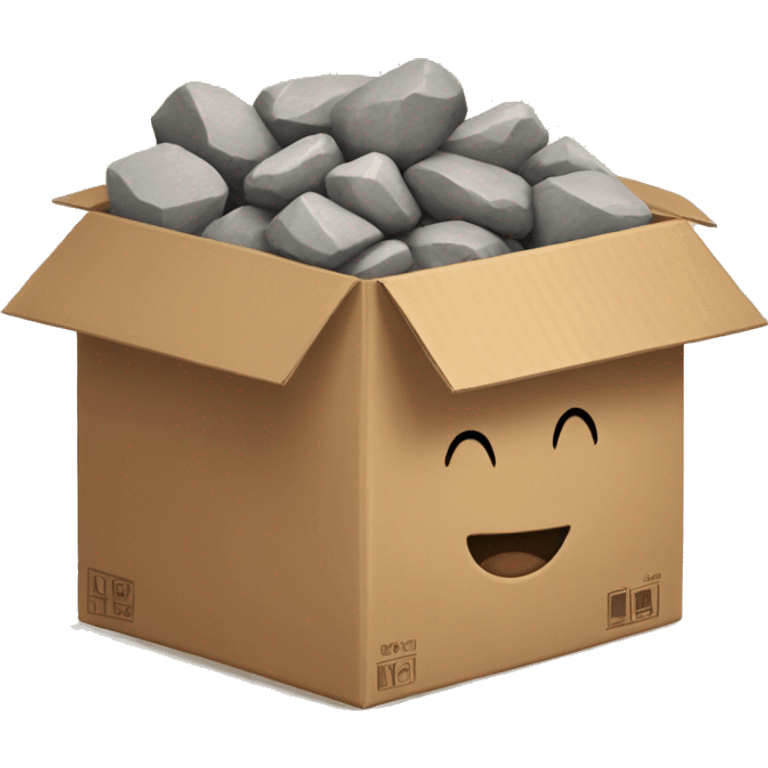 cardboard box full of rocks emoji