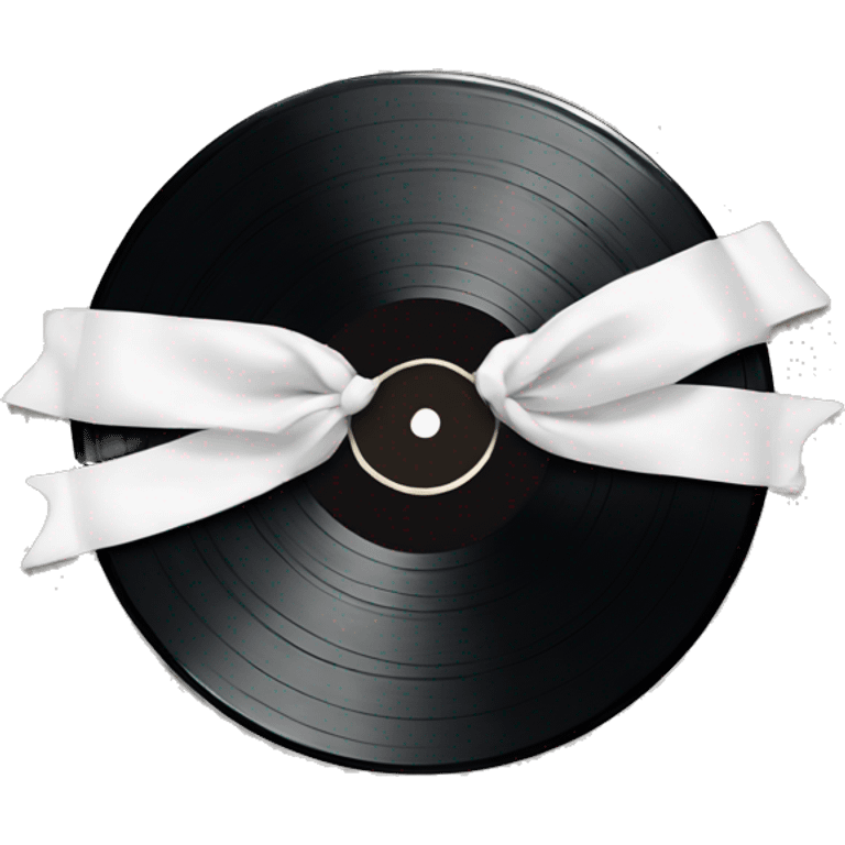  vinyl record with white bow emoji