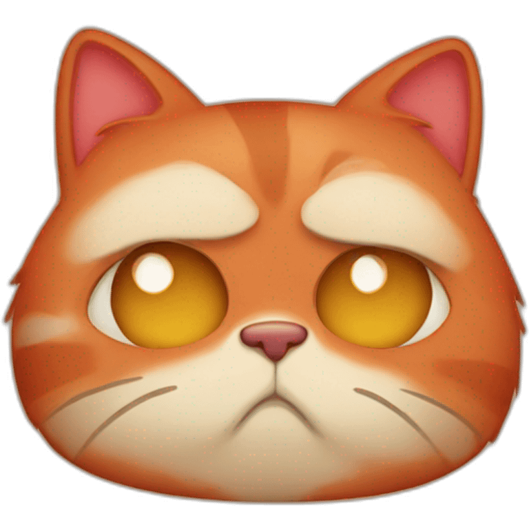 Red cat sad emoji