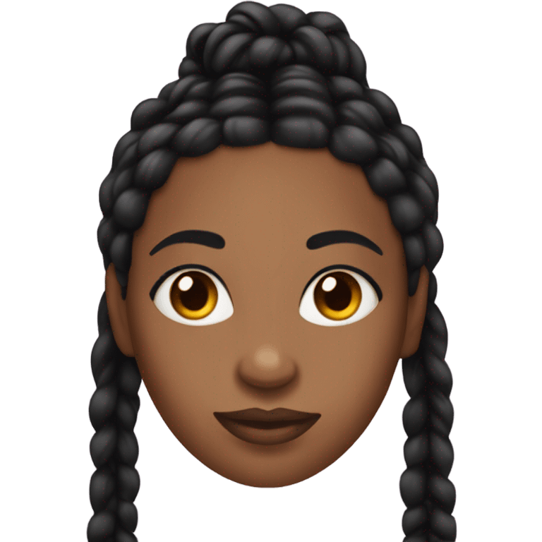 black woman with black braids and lashes emoji