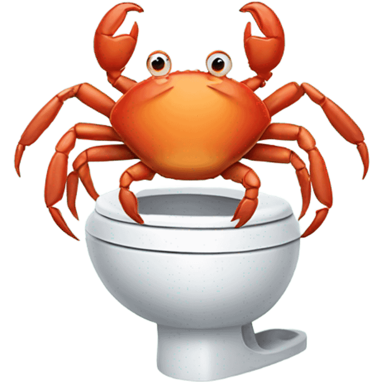 crab using the toilet emoji