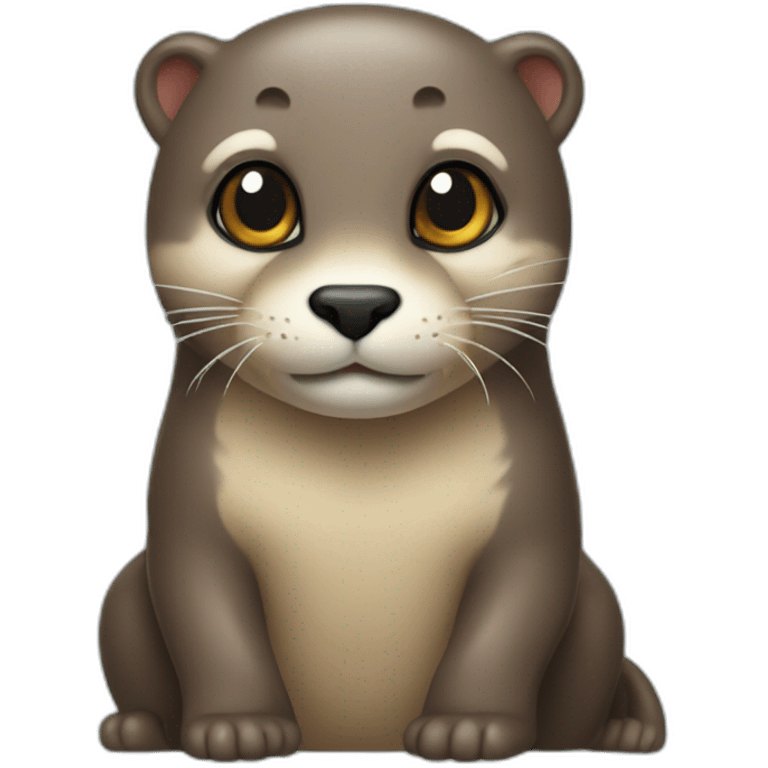 Une loutre sur un chat emoji