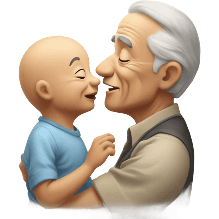 old man kissing a baby emoji