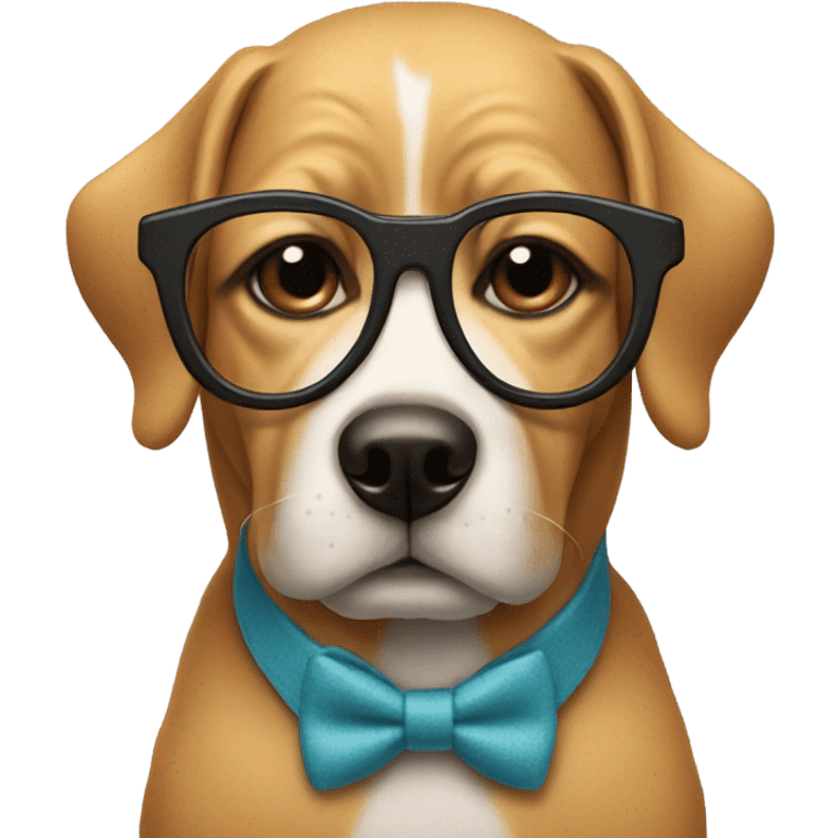 Dog wearing glasses emoji