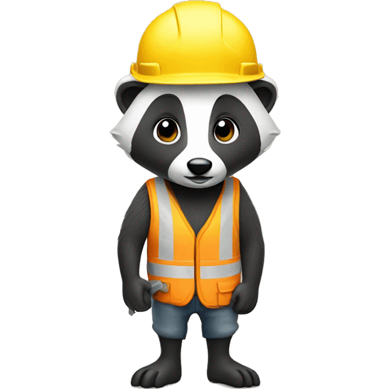 badger dressed as construction worker emoji