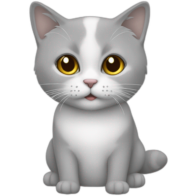 Chat blanc et gris emoji